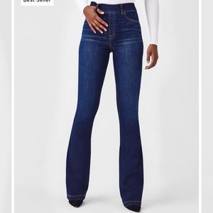 SPANX flare jeans midnight shade large tall pull on jeans